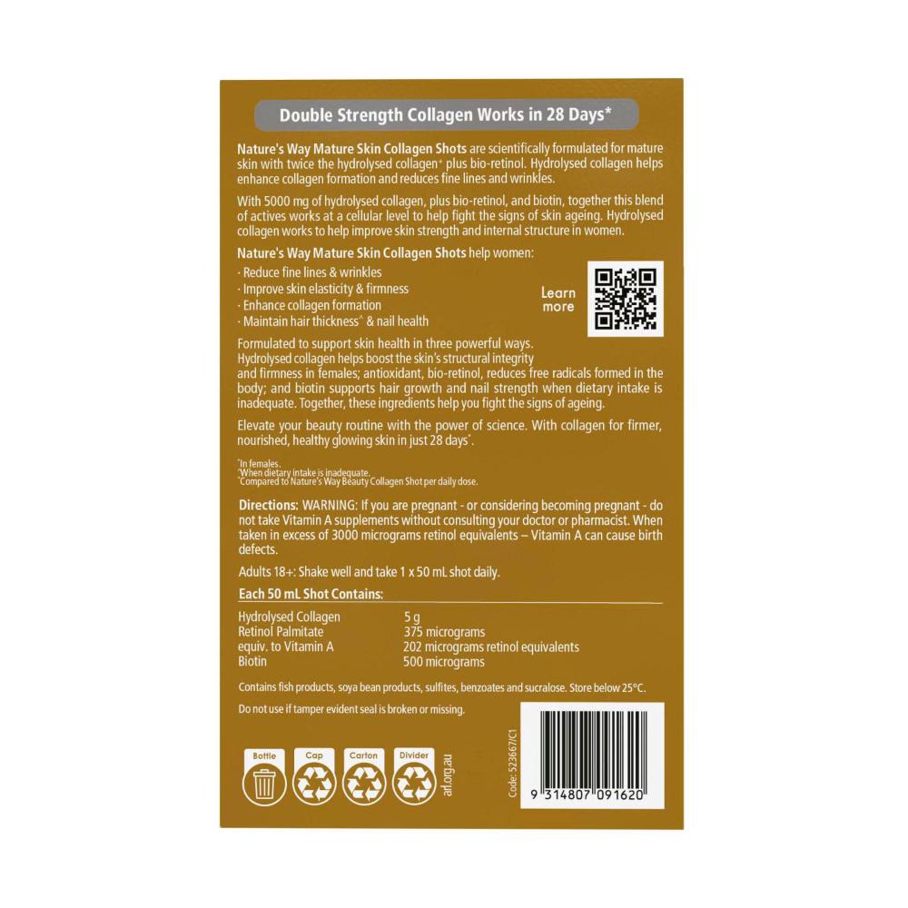 Nature's Way Collagen Mature Skin Shot 10 Pack - 50mL