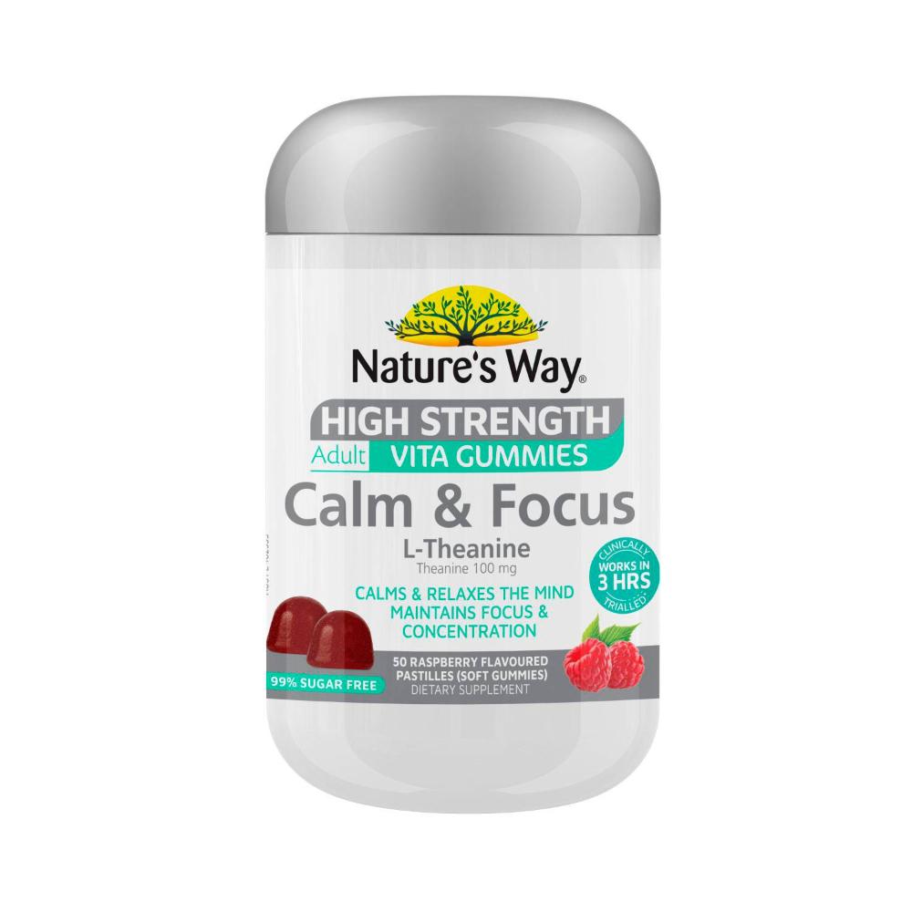 Nature's Way High Strength Adult Vita Gummies Calm & Focus L-theanine - 50 Pack