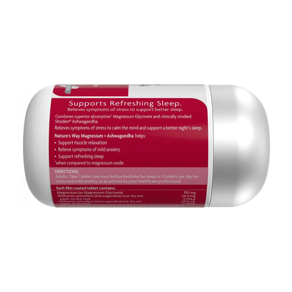 Nature's Way Magnesium + Ashwagandha Tabs - 50 Pack