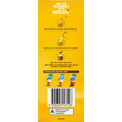 Nescafe 98% Sugar Free Caramel Latte Coffee Sachets 26 Pack