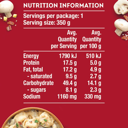 Heinz Tortellini Three Cheese Pasta With Creamy Mushroom & Bacon 350g