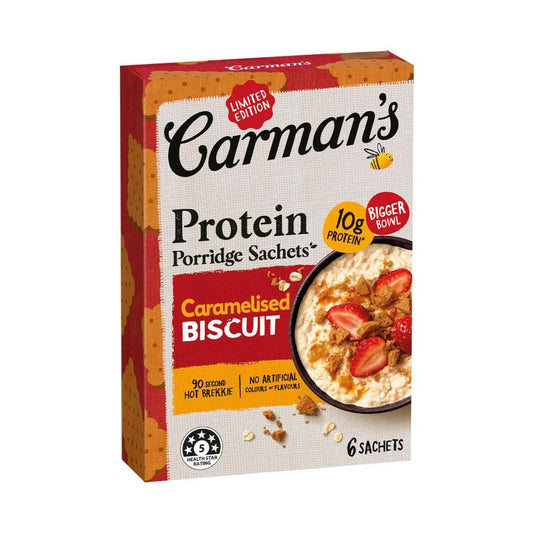 Carman's Protein Porridge Sachets Caramelised Biscuit - 300g