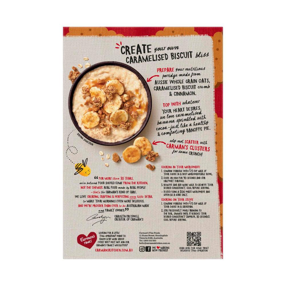 Carman's Protein Porridge Sachets Caramelised Biscuit - 300g