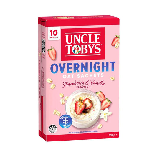 Une Tobys Overnight Oat Sachets Strawberry & Vanilla Flavour - 350g