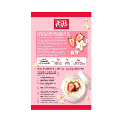 Une Tobys Overnight Oat Sachets Strawberry & Vanilla Flavour - 350g