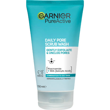 Garnier Skin Active Daily Pore Scrub Wash 150ml