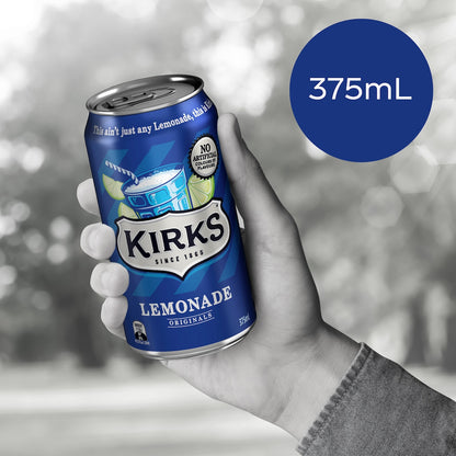 Kirks Lemonade Soft Drink Cans 375ml X 10 Pack
