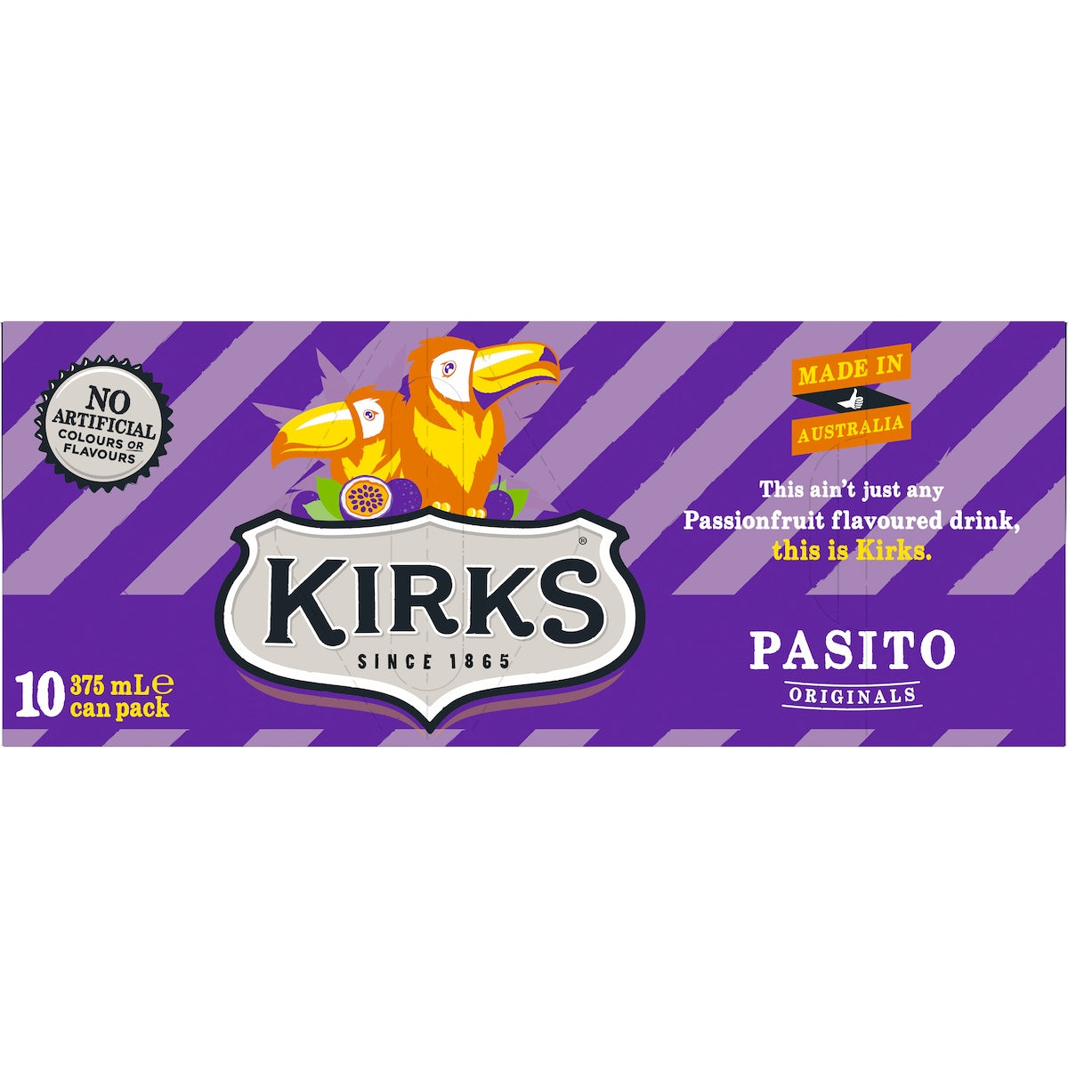 Kirks Pasito Soft Drink Cans 375ml X 10 Pack