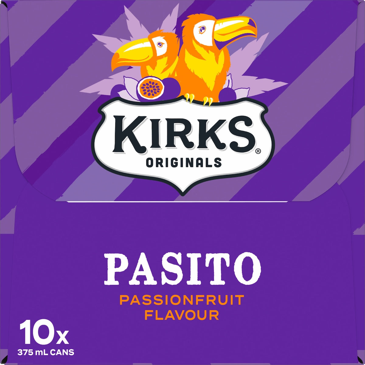 Kirks Pasito Soft Drink Cans 375ml X 10 Pack