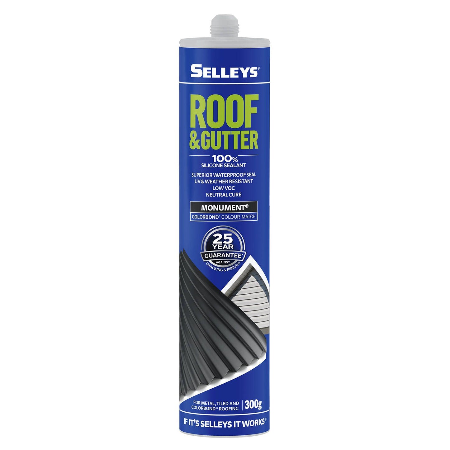 Selleys Roof & Gutter Silicone - 300g - Monument