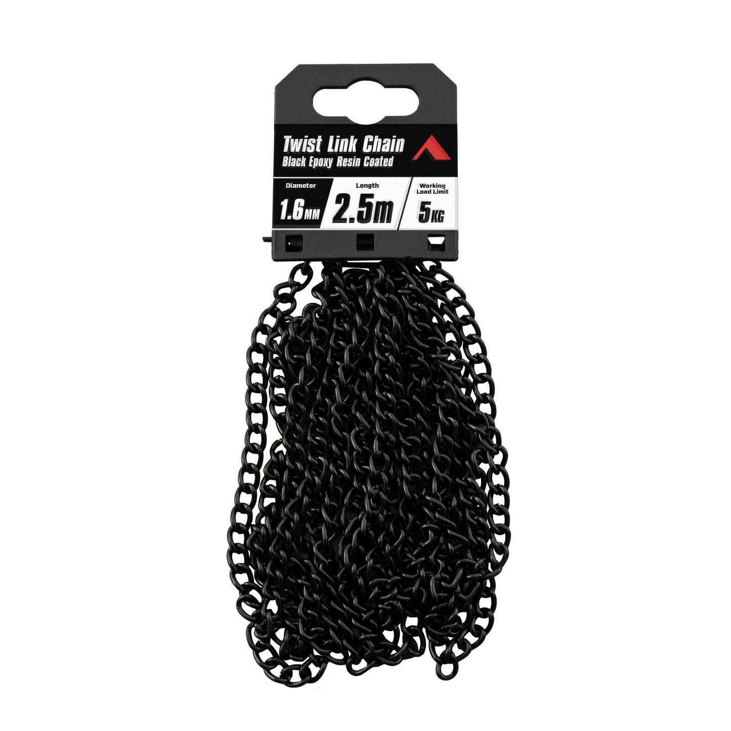 Pinnacle Twist Link Chain - 1.6mm x 2.5m - Black - 5kg