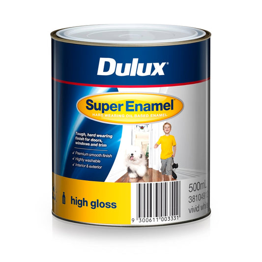 Dulux Super Enamel Paint - 500ml - High Gloss Vivid White
