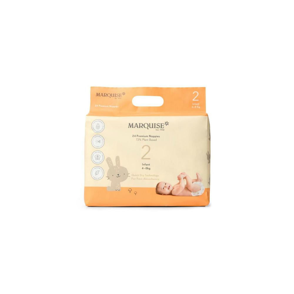 Marquise Hypoallergenic Infant Nappies Size 2 (4-8kg) - 24 Pack