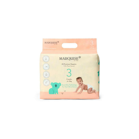 Marquise Hypoallergenic Crawler Nappies Size 3 (6-11kg) - 20 Pack