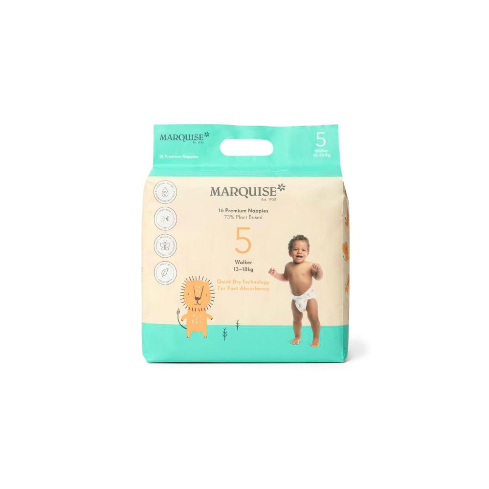 Marquise Hypoallergenic Walker Nappies Size 5 (13-18kg) - 16 Pack