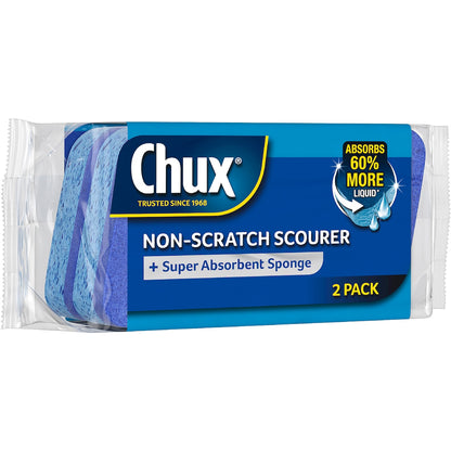 Chux Non Scratch Scourer Sponge 2 Pack