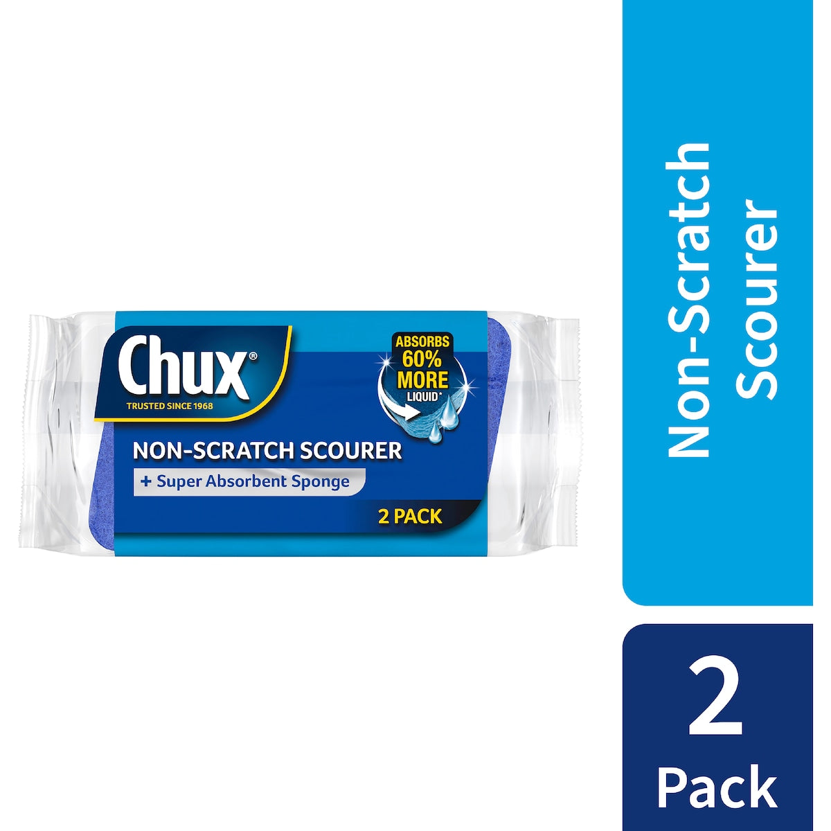 Chux Non Scratch Scourer Sponge 2 Pack