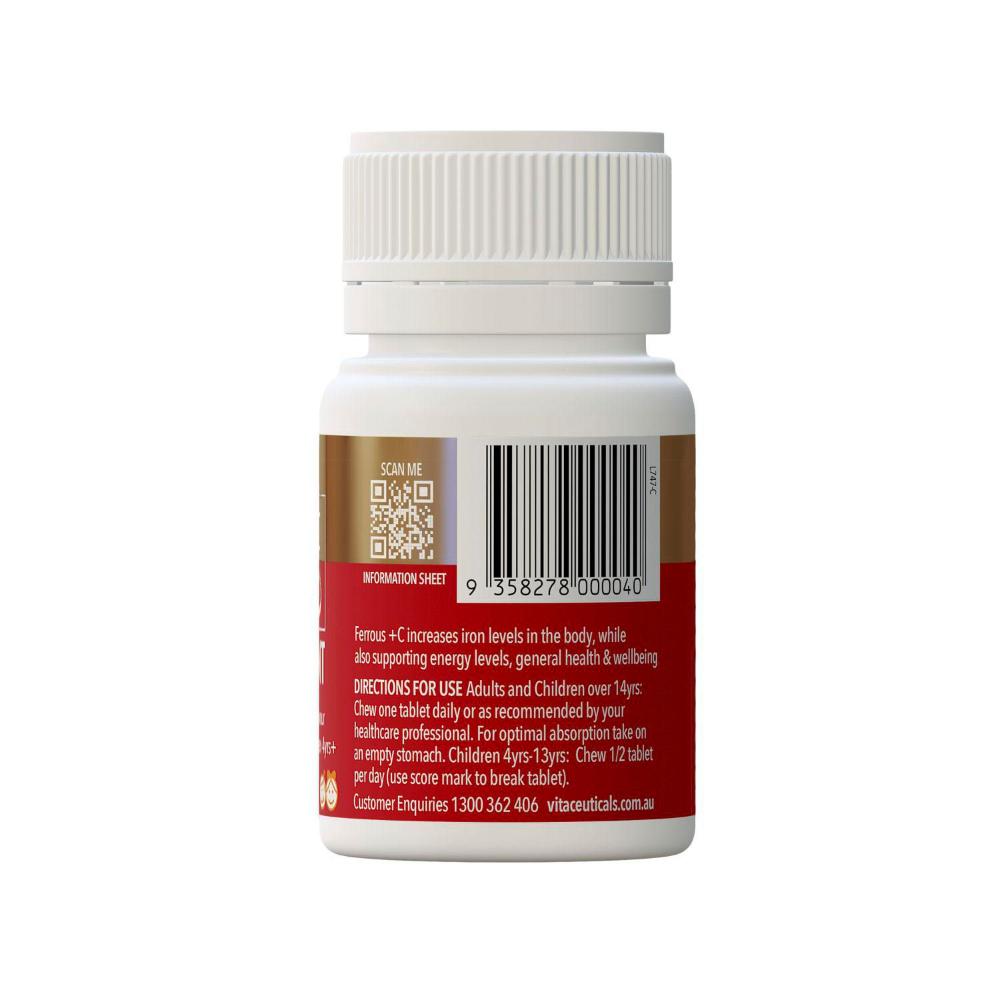 Vitaceuticals Ferrous+ C Iron Chewable Tablets - 30 Pack