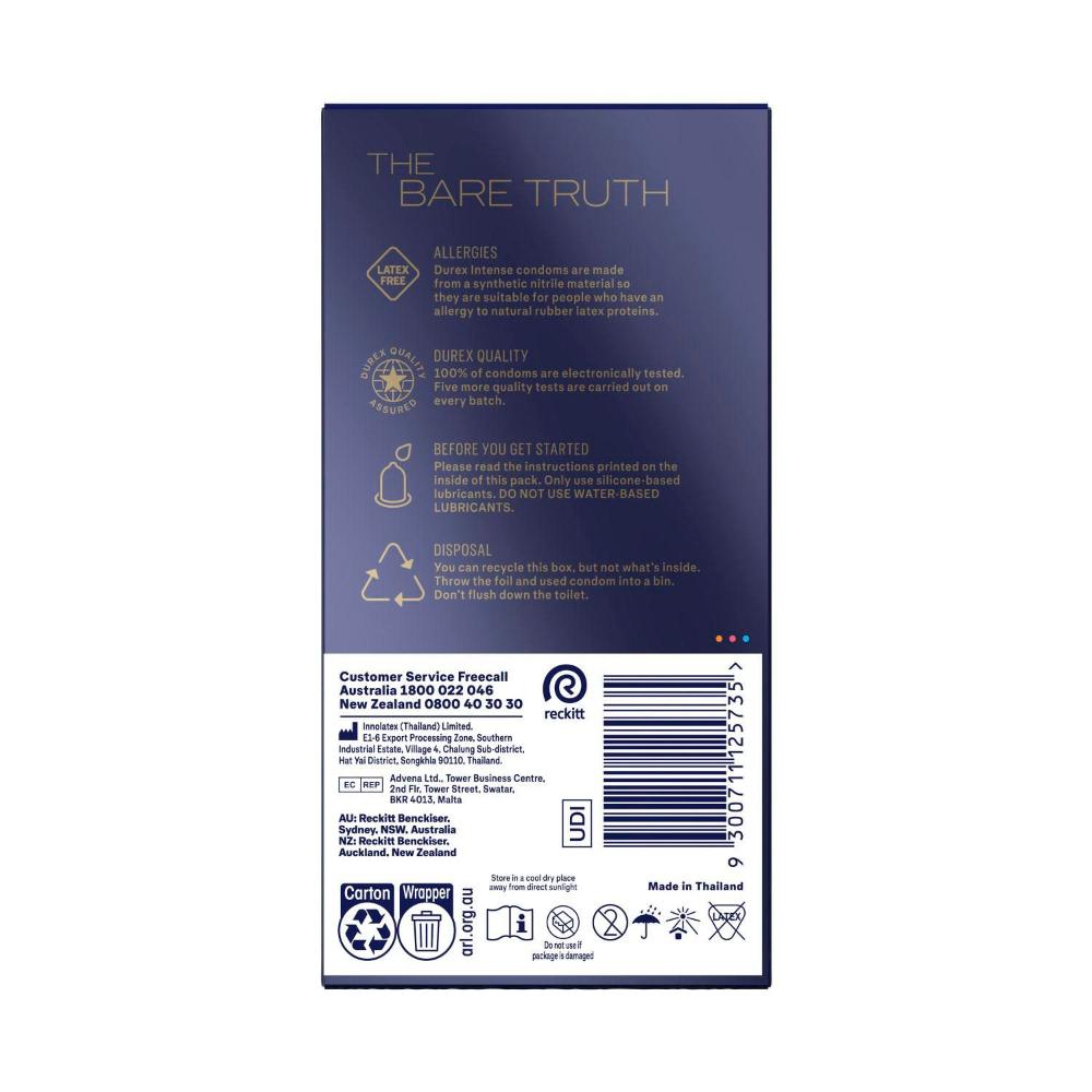 Durex Intense Extra Large Condoms - 10 Pack