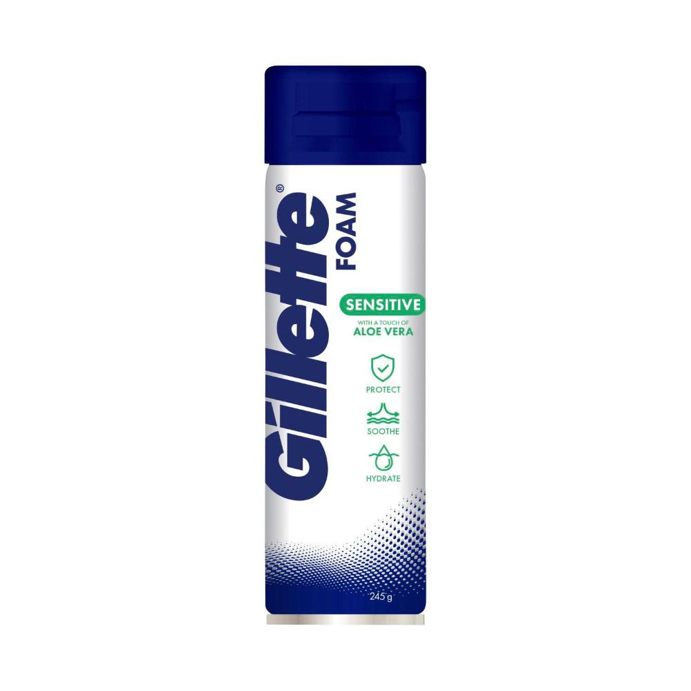 Gillette Sensitive Skin Soothing Aloe Vera Shave Foam - 245g