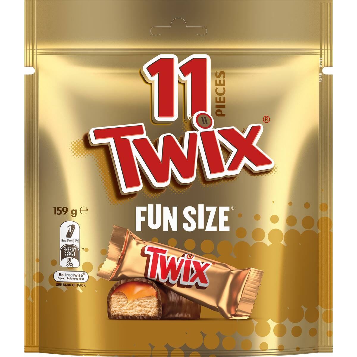 Twix Milk Chocolate Party Share Bag 11 Pieces 159g