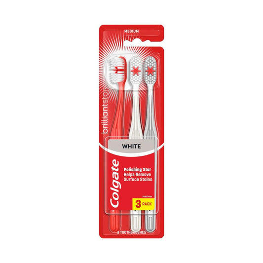 Colgate Brilliant White Toothbrush Medium - 3 Pack