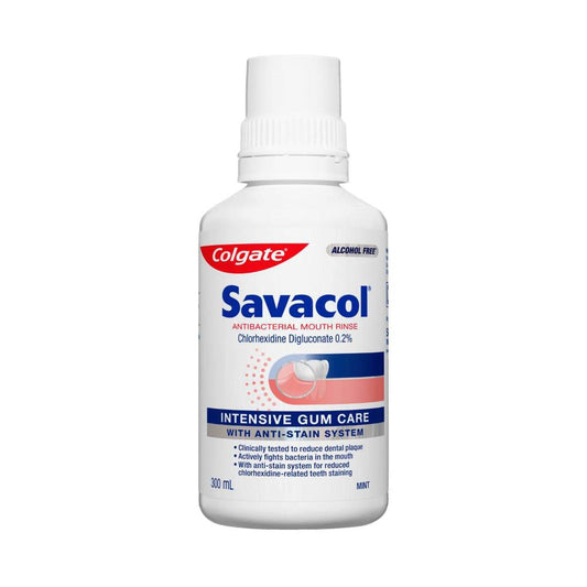 Savacol Alcohol Free Low Stain Original Mint Mouthwash - 300mL