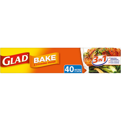 Glad Bake & Cooking Paper 40m Each