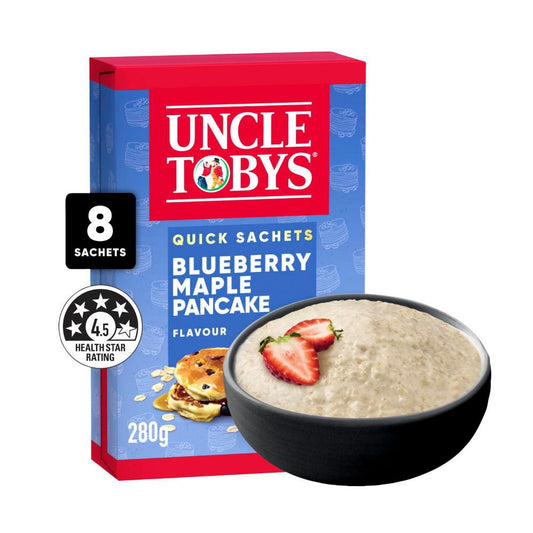 Une Tobys Oats Quick Sachets Protein Blueberry & Maple Pancake Flavour - 280g