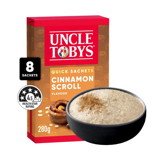 Une Tobys Oats Quick Sachets Protein Cinnamon Scroll Flavour - 280g