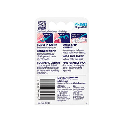 Piksters Supagrip Floss Picks Twin - 40 Pack