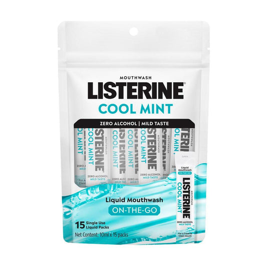 Listerine Cool Mint Mouthwash Sachets 10ml - 15 Pack