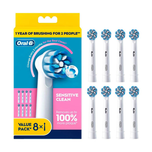 Oral B Sensitive Clean Refill Brush Heads - 8 Pack