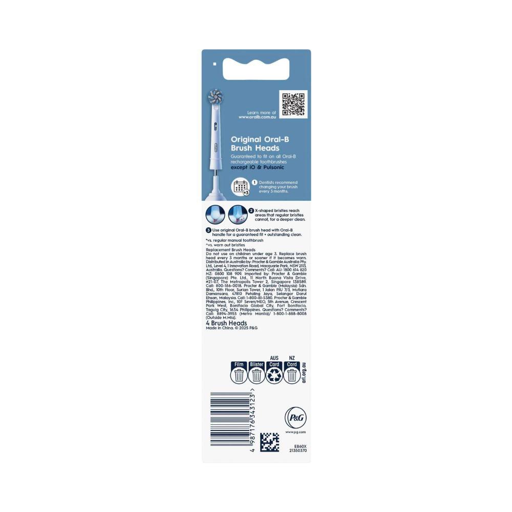 Oral B Sensitive ean Refill Brush Heads - 4 Pack