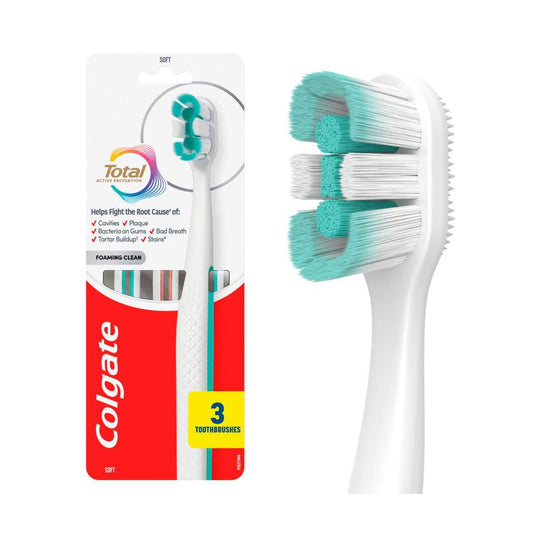 Colgate Total Foaming Clean Toothbrush Soft - 3 Pack