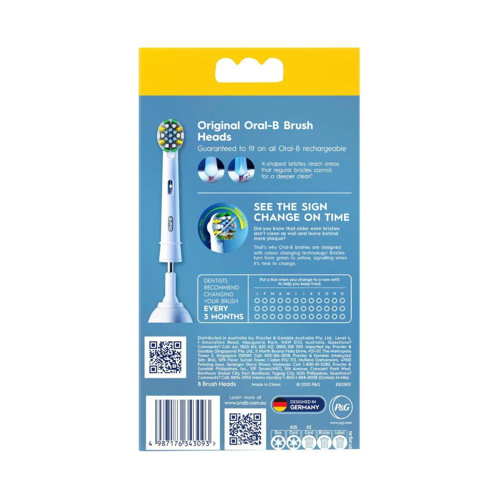 Oral B Floss Action Deep ean Refill Brush Heads - 8 Pack