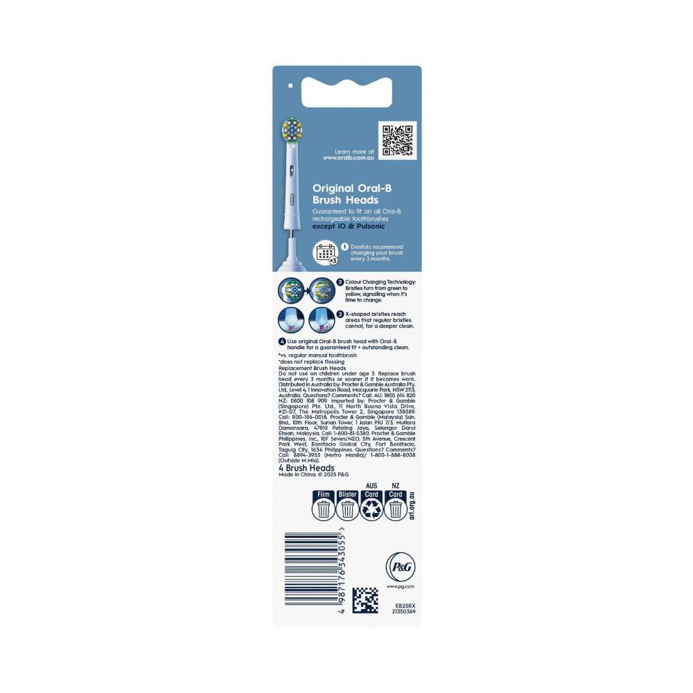 Oral B Floss Action Deep ean Refill Brush Heads - 4 Pack
