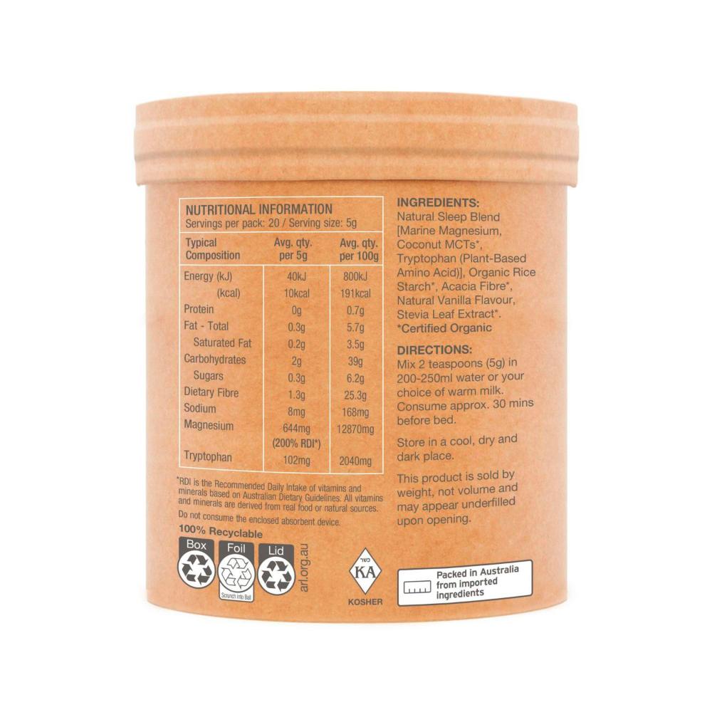 Raw Real Food Nutrients Sleep Magnesium Dreamy Vanilla - 100g