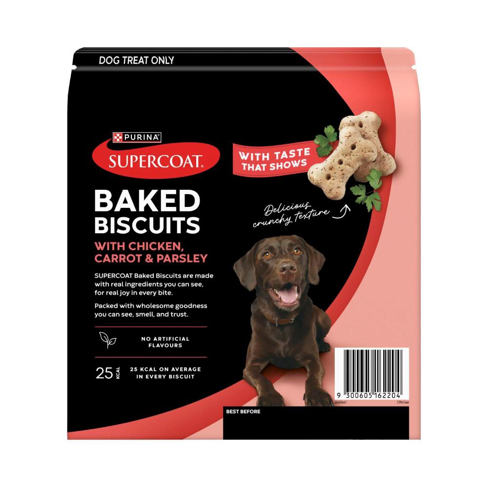 Supercoat Chicken Parsley & Carrot Baked Biscuits Dog Treats - 400g