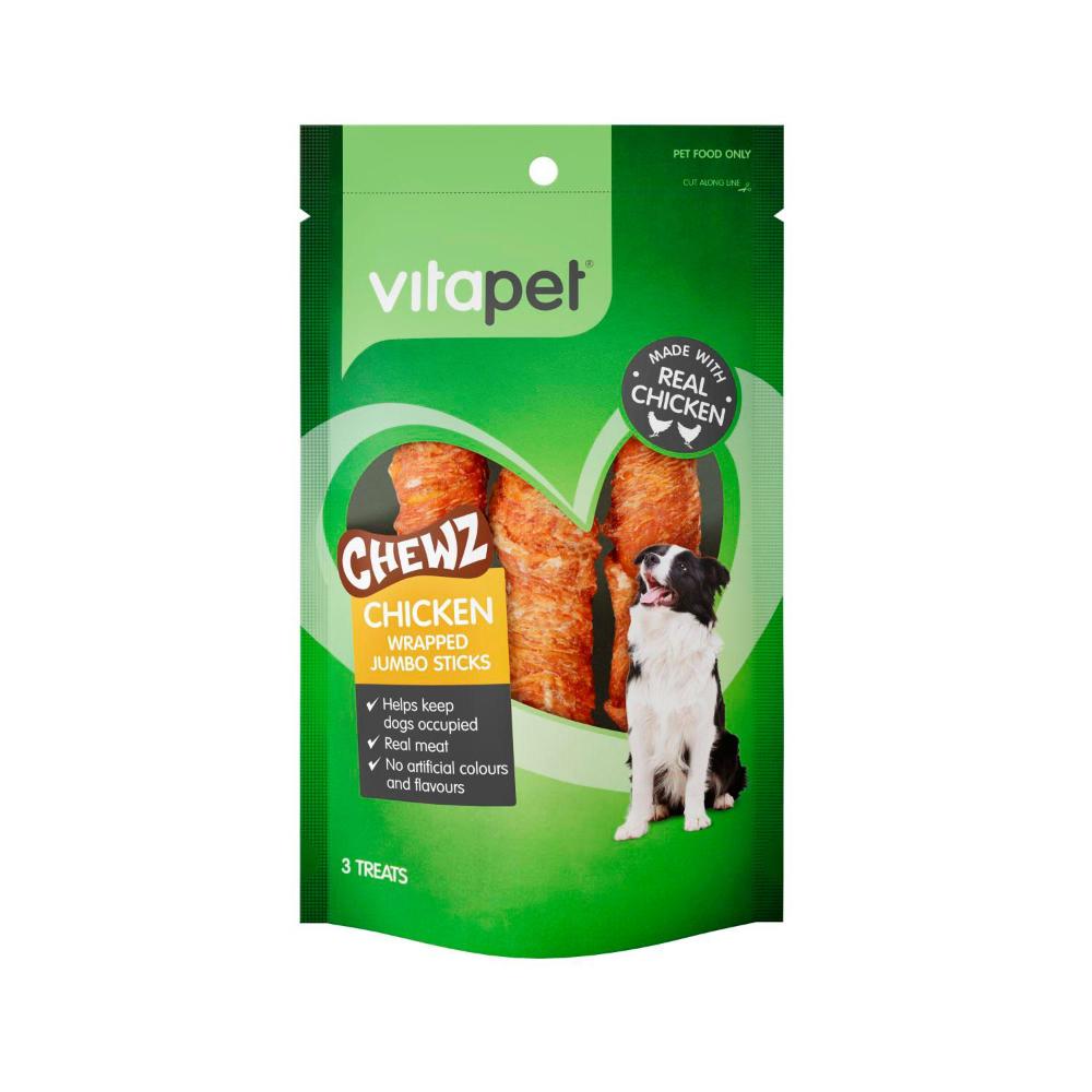 Vitapet Chewz Dog Treats Jumbo Sticks Chicken - 3 Pack