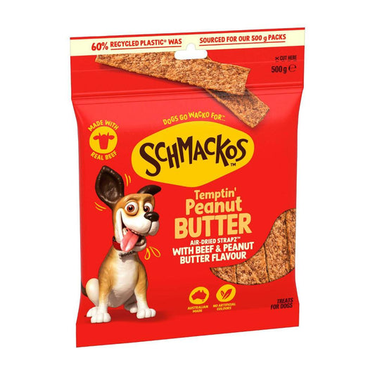 Schmackos Strapz Peanut Butter Dog Treats - 500g