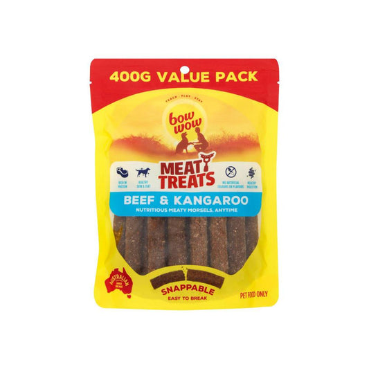 Bow Wow Meaty Dog Treats Beef & Kangaroo - 400g