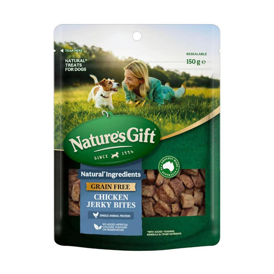 Nature's Gift Chicken Jerky Bites Dog Treats - 150g
