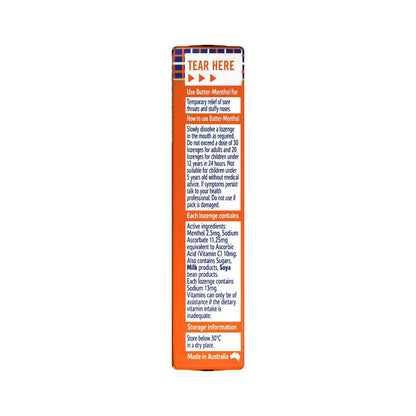 Soothers Single Medicated Butter Menthol - 10 Pack