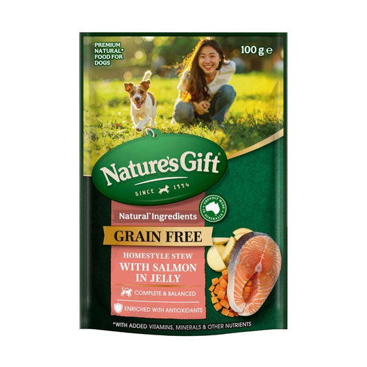 Nature's Gift Grain Free Homestyle Stew With Salmon In Jelly Dog Food - 100g