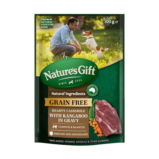Nature's Gift Grain Free Hearty Casserole With Kangaroo In Gravy Dog Food - 100g