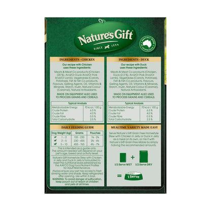 Nature's Gift Grain Free Homestyle Stew With Chicken Duck Dog Food 100g - 8 Pack