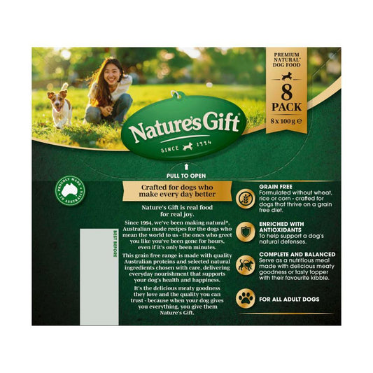 Nature's Gift Grain Free Homestyle Stew With Chicken Duck Dog Food 100g - 8 Pack