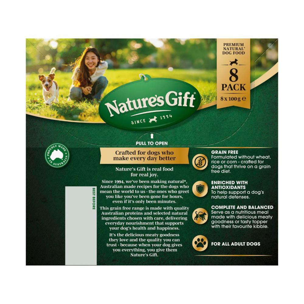 Nature's Gift Grain Free Homestyle Stew With Chicken Salmon Dog Food 100g - 8 Pack