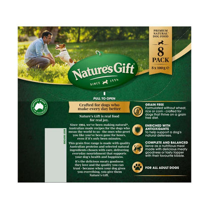 Nature's Gift Grain Free Hearty Casserole With Beef Kangaroo Dog Food 100g - 8 Pack